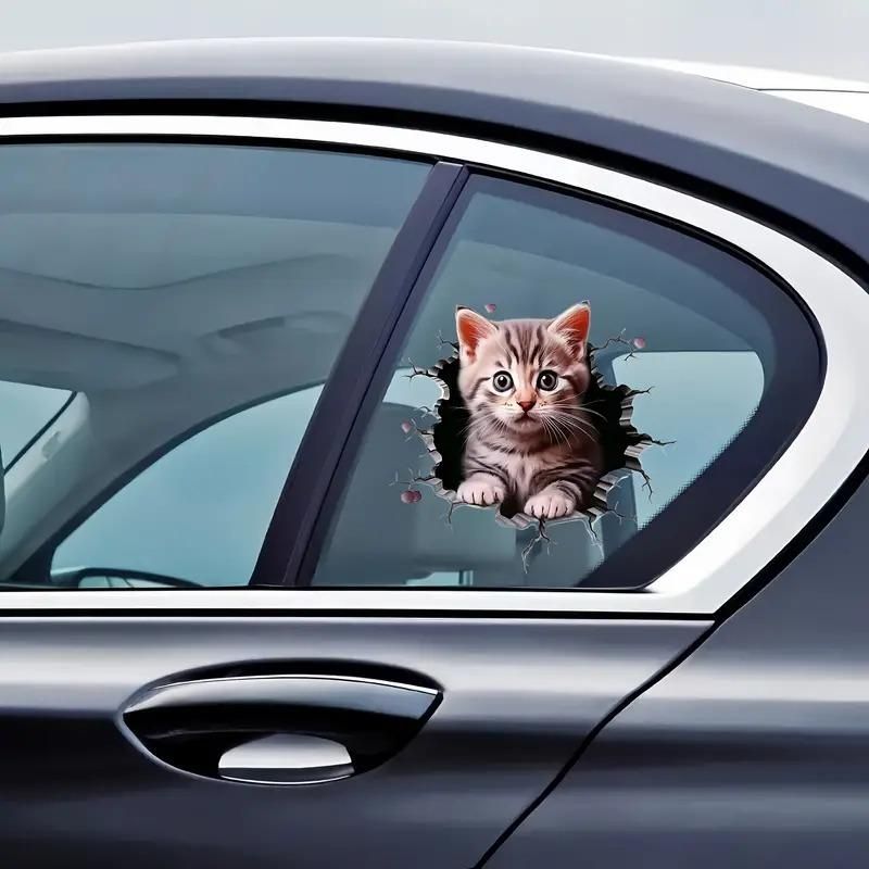 Durable Cat Pattern Car Sticker (Pack of 1)